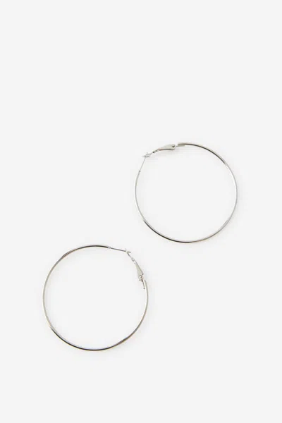 Cotton On Waterproof Large Hoop Earring In Silver Fine