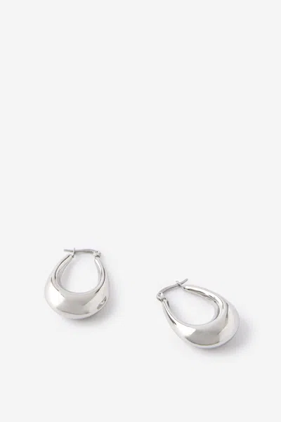 Cotton On Waterproof Large Hoop Earring In Silver Tapered Drop