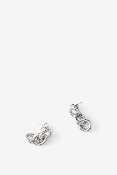 Cotton On Waterproof Mid Charm Earring In Silver Chubby Links Stud