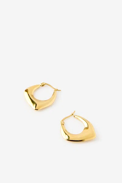 Cotton On Waterproof Mid Hoop Earring In Gold