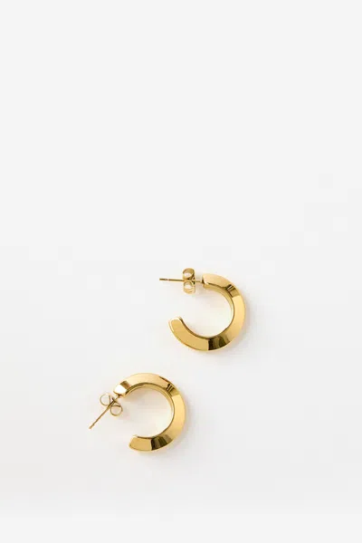 Cotton On Waterproof Mid Hoop Earring In Gold Disk Hoop
