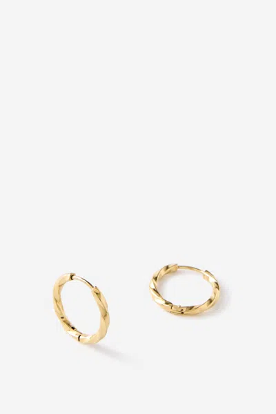 Cotton On Waterproof Mid Hoop Earring In Gold