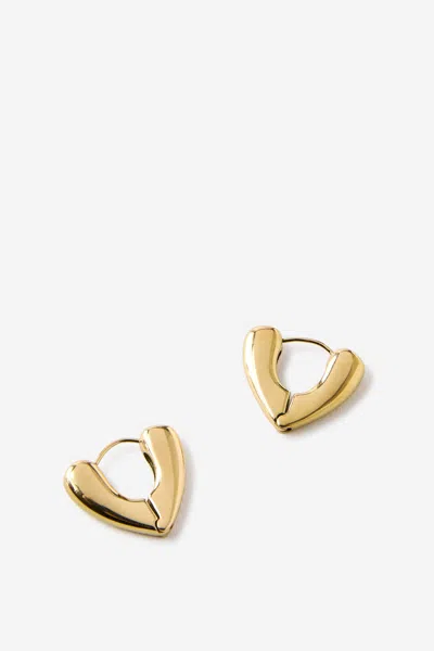 Cotton On Waterproof Mid Hoop Earring In Gold
