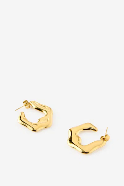 Cotton On Waterproof Mid Hoop Earring In Gold