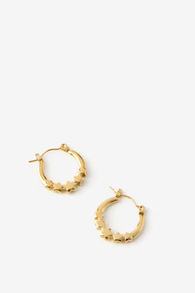Cotton On Waterproof Mid Hoop Earring In Gold Multi Star