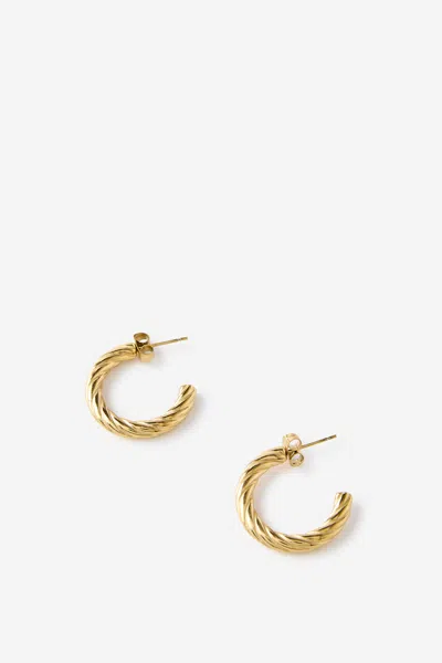Cotton On Waterproof Mid Hoop Earring In Gold