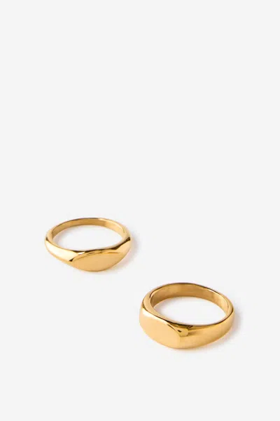 Cotton On Waterproof Multipack Ring In Gold Signet Pack