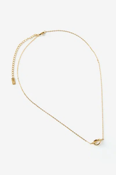Cotton On Waterproof Pendant Necklace In Gold Bar Knot