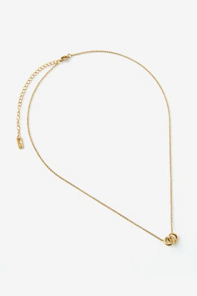 Cotton On Waterproof Pendant Necklace In Gold Double Loop