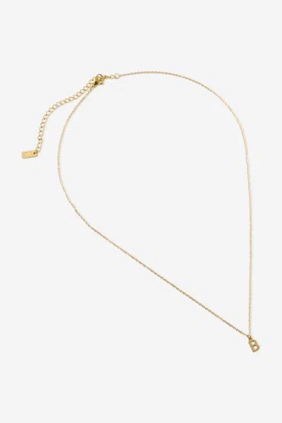 Cotton On Waterproof Pendant Necklace In Gold Initial B Classic Fine Chain