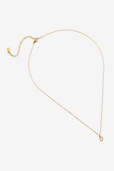 Cotton On Waterproof Pendant Necklace In Gold Initial D Classic Fine Chain