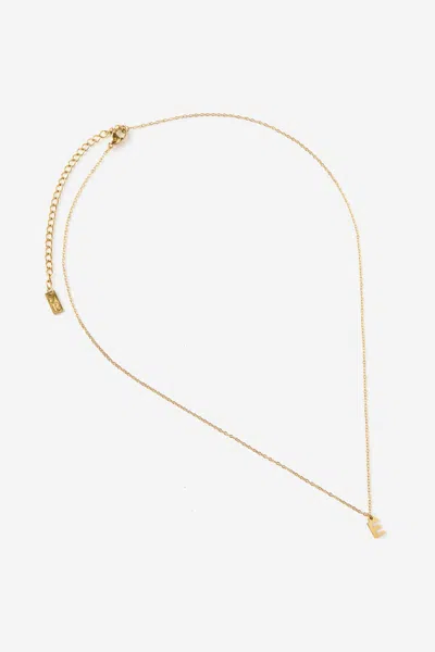 Cotton On Waterproof Pendant Necklace In Gold Initial E Classic Fine Chain