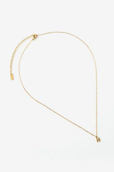 Cotton On Waterproof Pendant Necklace In Gold Initial H Classic Fine Chain