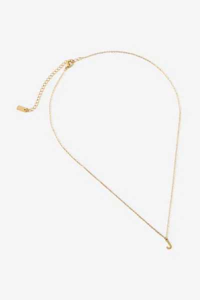 Cotton On Waterproof Pendant Necklace In Gold Initial J Classic Fine Chain