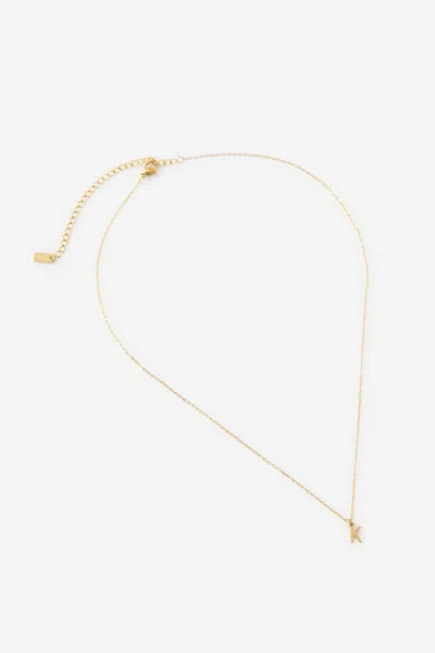Cotton On Waterproof Pendant Necklace In Gold Initial K Classic Fine Chain