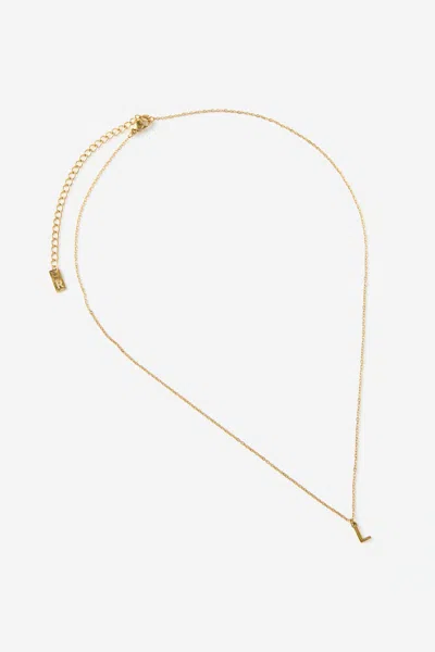 Cotton On Waterproof Pendant Necklace In Gold Initial L Classic Fine Chain