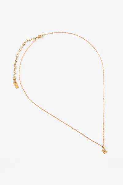 Cotton On Waterproof Pendant Necklace In Gold Initial N Classic Fine Chain