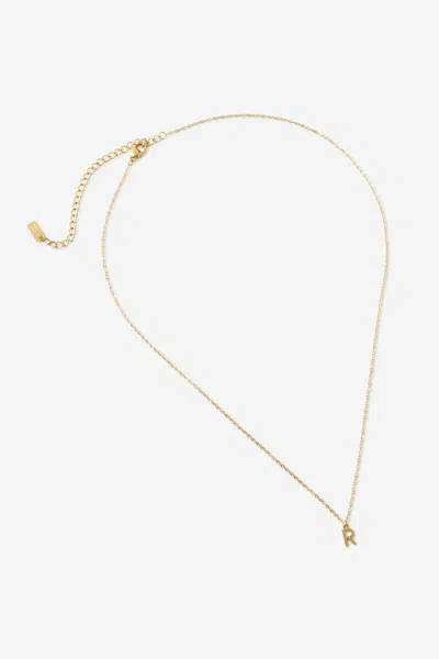 Cotton On Waterproof Pendant Necklace In Gold Initial R Classic Fine Chain