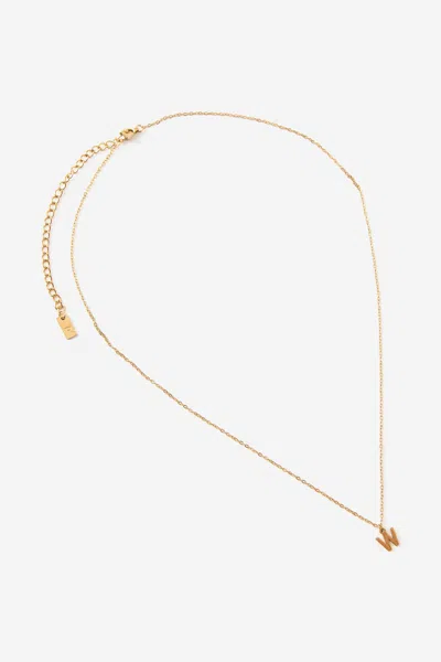 Cotton On Waterproof Pendant Necklace In Gold Initial W Classic Fine Chain