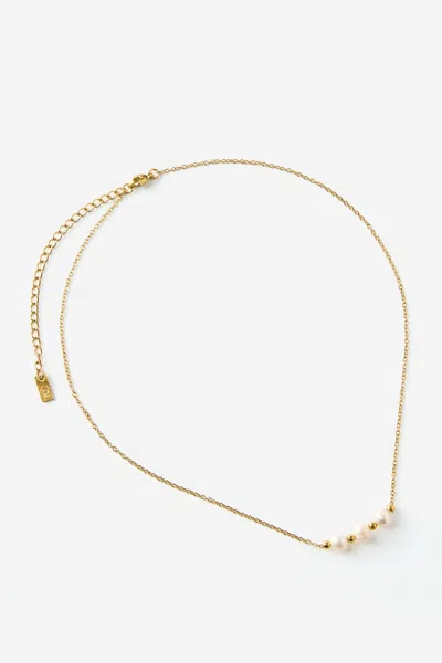 Cotton On Waterproof Pendant Necklace In Gold Multi Freshwater Pearl