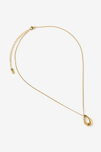Cotton On Waterproof Pendant Necklace In Gold Oval Drop Chain