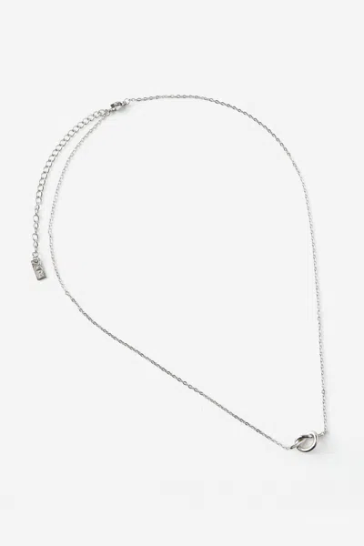 Cotton On Waterproof Pendant Necklace In Silver Bar Knot