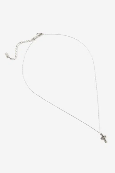 Cotton On Waterproof Pendant Necklace In Silver Dia Cross