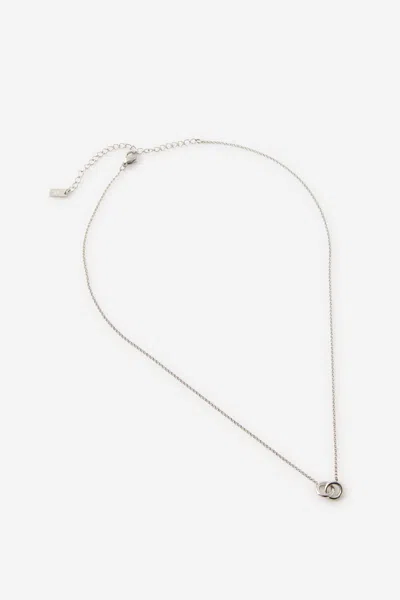 Cotton On Waterproof Pendant Necklace In Silver Double Loop