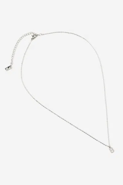 Cotton On Waterproof Pendant Necklace In Silver Initial B Classic Fine Chain