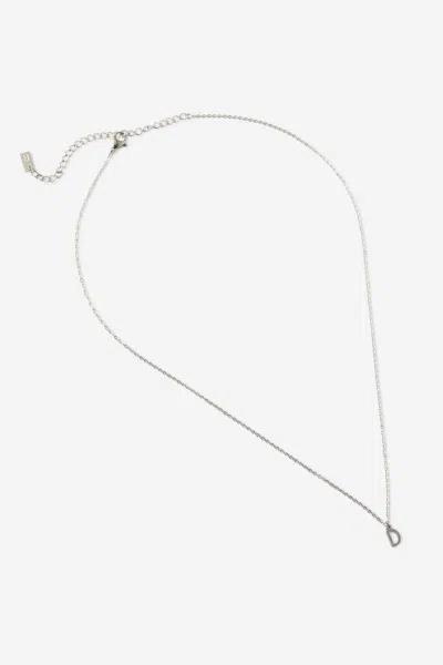 Cotton On Waterproof Pendant Necklace In Silver Initial D Classic Fine Chain