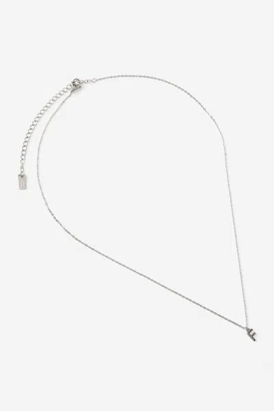 Cotton On Waterproof Pendant Necklace In Silver Initial F Classic Fine Chain