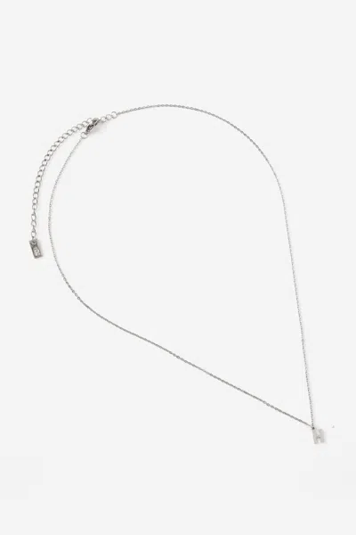 Cotton On Waterproof Pendant Necklace In Silver Initial H Classic Fine Chain