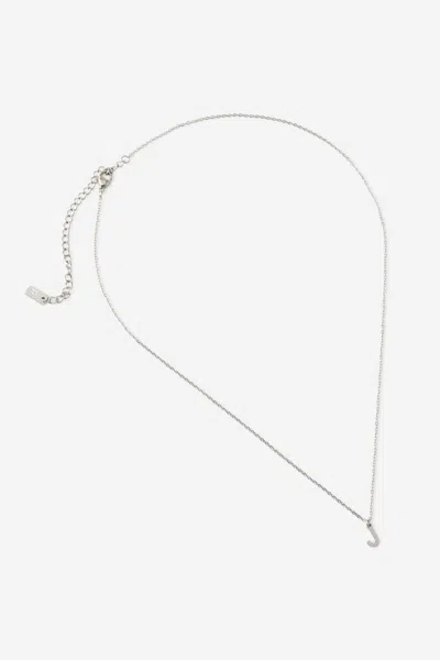 Cotton On Waterproof Pendant Necklace In Silver Initial J Classic Fine Chain