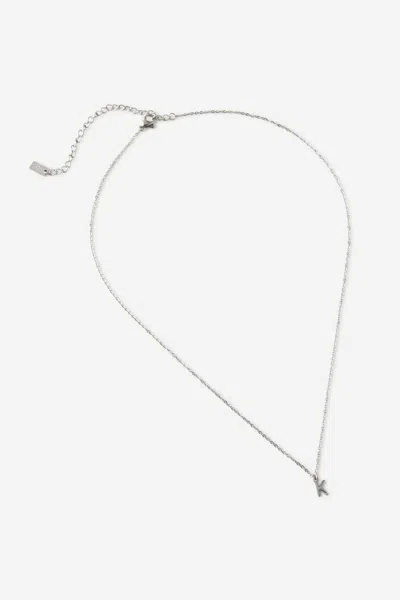 Cotton On Waterproof Pendant Necklace In Silver Initial K Classic Fine Chain