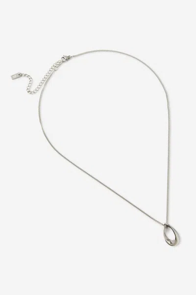 Cotton On Waterproof Pendant Necklace In Silver Oval Drop Chain