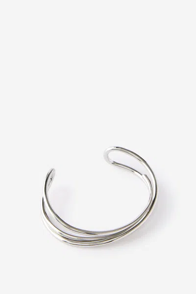 Cotton On Waterproof Single Bangle In Silver Double Crossover Cuff