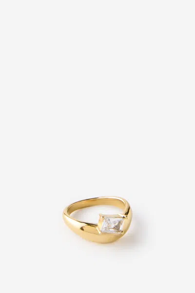 Cotton On Waterproof Single Ring In Gold Dia Wavy Dome