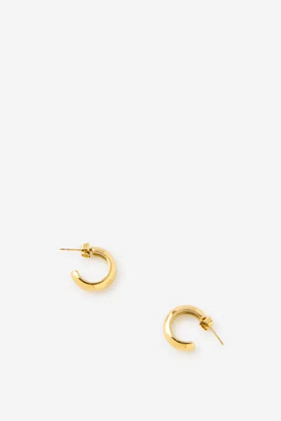 Cotton On Waterproof Small Hoop Earring In Gold Chubby C Hoop