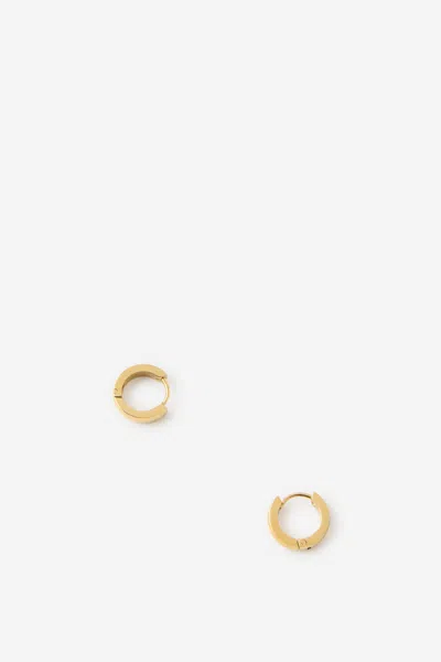 Cotton On Waterproof Small Hoop Earring In Gold Rectangle Tube Huggie