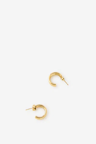Cotton On Waterproof Small Hoop Earring In Gold Ribbed