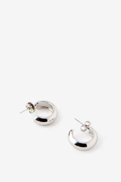 Cotton On Waterproof Small Hoop Earring In Silver