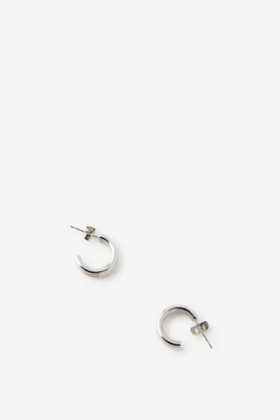 Cotton On Waterproof Small Hoop Earring In Silver Ribbed