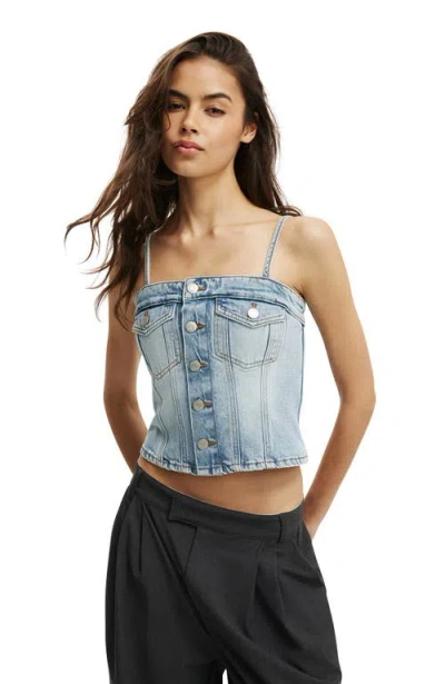 Cotton On Willow Denim Corset In Blue