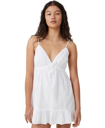 Cotton On Women's Ava Babydoll Mini Dress In White