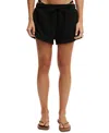 Cotton On Women's Contrast-stripe Drawstring Cover-up Shorts In Black