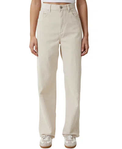 Cotton On Women's Cord Straight Jeans In Porcelain