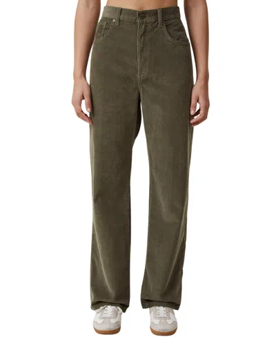 Cotton On Women's Cord Straight Jeans In Woodland