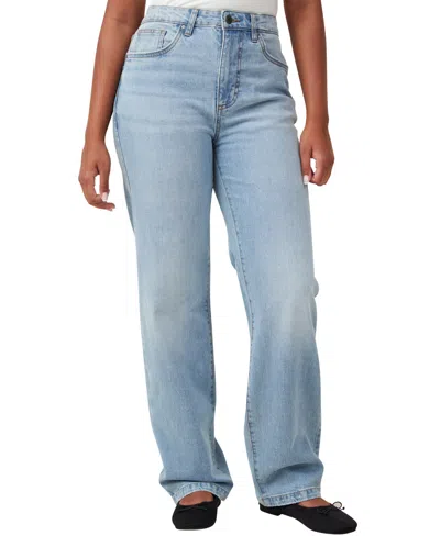Cotton On Women's Curvy Stretch Straight Jeans In Cloud Blue