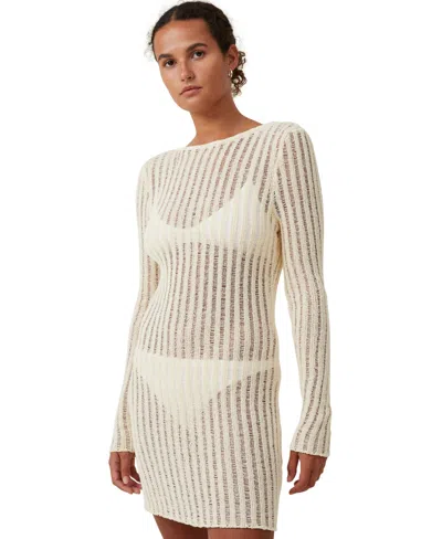 Cotton On Women's Ladder Knit Mini Dress In Ecru