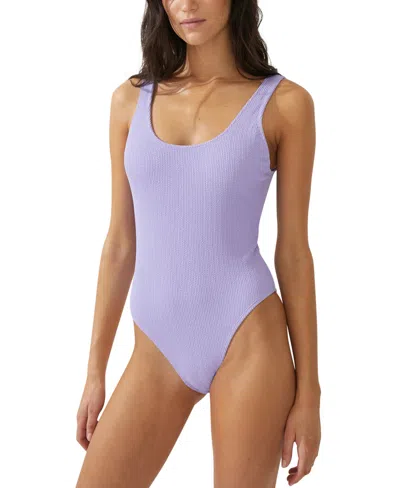 Cotton On Women's Low-back One-piece Swimsuit In Purple